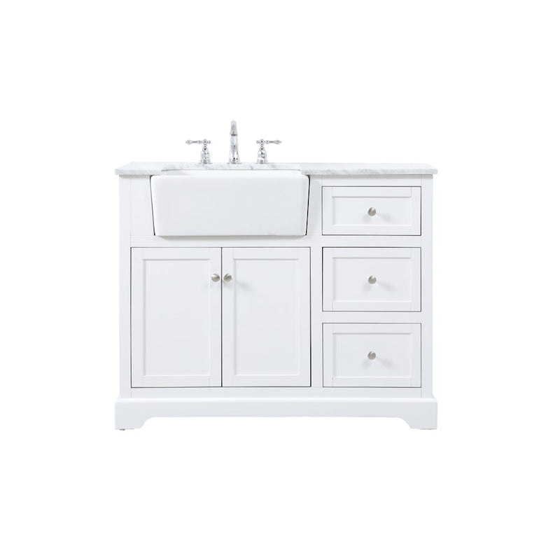 Elegant Kitchen/Bath Franklin 42" Single Bathroom Vanity, White - VF60242WH