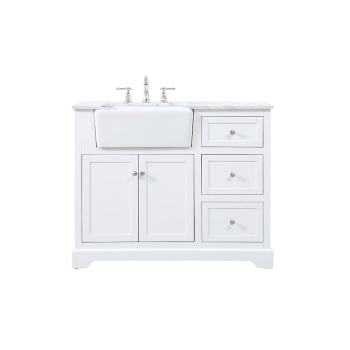 Elegant Kitchen/Bath Franklin 42" Single Bathroom Vanity, White - VF60242WH