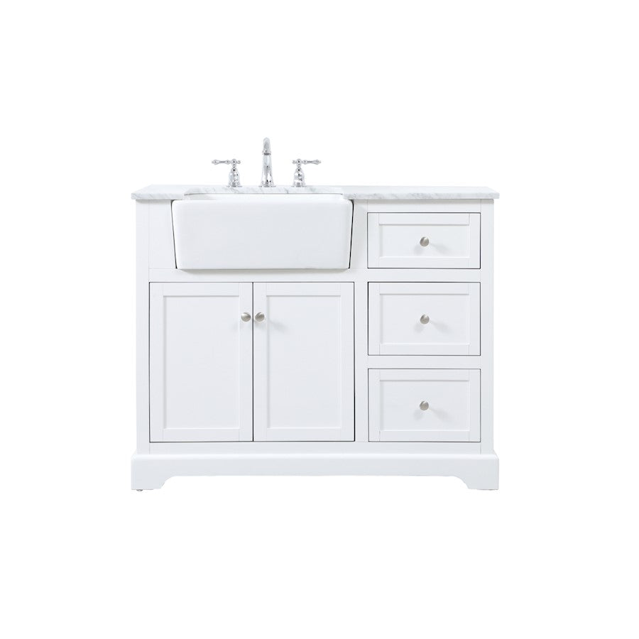 Elegant Kitchen/Bath Franklin 42" Single Bathroom Vanity, White - VF60242WH