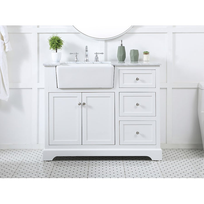 Elegant Kitchen/Bath Franklin 42" Single Bathroom Vanity, White