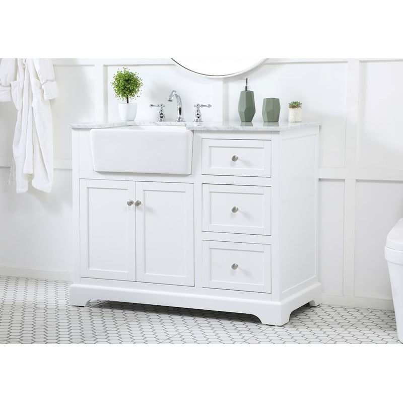 Elegant Kitchen/Bath Franklin 42" Single Bathroom Vanity, White