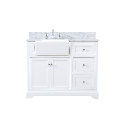 Elegant Franklin 42" Single Bathroom Vanity, White/Backsplash - VF60242WH-BS