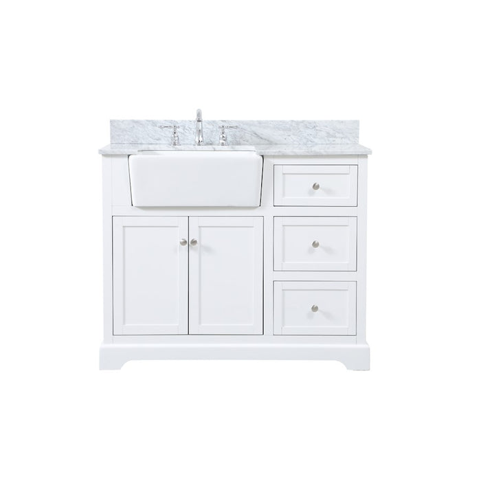 Elegant Franklin 42" Single Bathroom Vanity, White/Backsplash - VF60242WH-BS