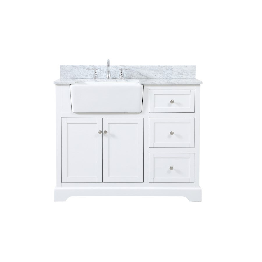 Elegant Franklin 42" Single Bathroom Vanity, White/Backsplash - VF60242WH-BS