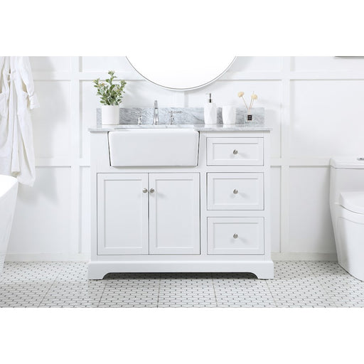 Elegant Franklin 42" Single Bathroom Vanity, White/Backsplash