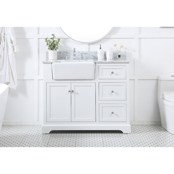 Elegant Franklin 42" Single Bathroom Vanity, White/Backsplash