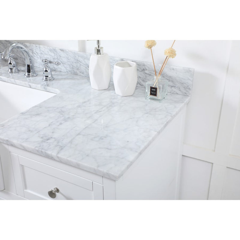 Elegant Franklin 42" Single Bathroom Vanity, White/Backsplash