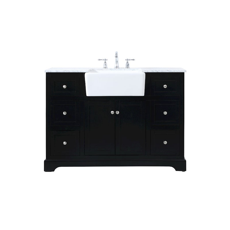 Elegant Kitchen/Bath Franklin 48" Single Bathroom Vanity, Black - VF60248BK