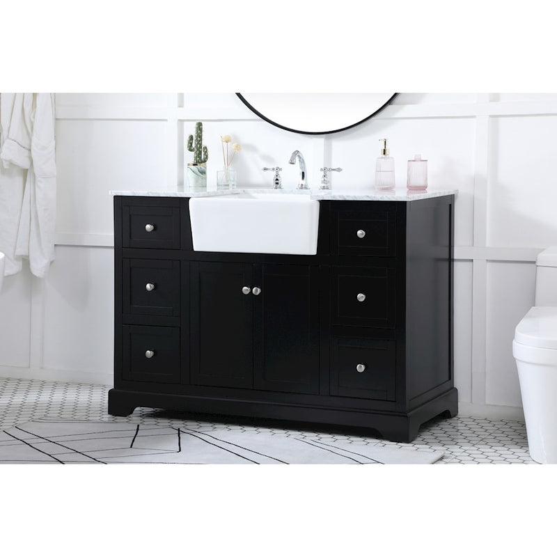 Elegant Kitchen/Bath Franklin 48" Single Bathroom Vanity, Black