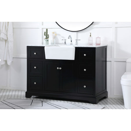 Elegant Kitchen/Bath Franklin 48" Single Bathroom Vanity, Black