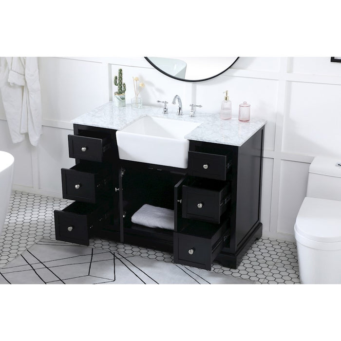Elegant Kitchen/Bath Franklin 48" Single Bathroom Vanity, Black