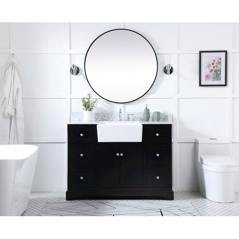 Elegant Kitchen/Bath Franklin 48" Single Bathroom Vanity, Black
