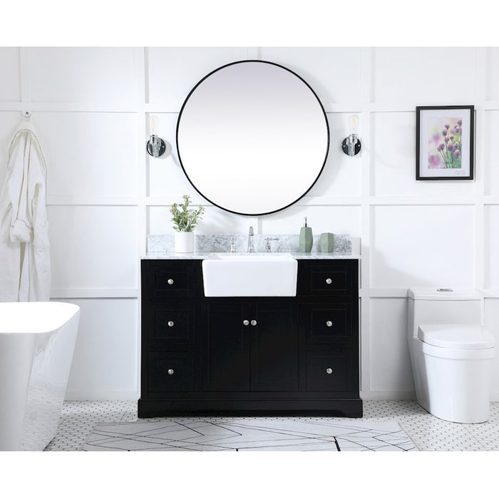 Elegant Kitchen/Bath Franklin 48" Single Bathroom Vanity, Black