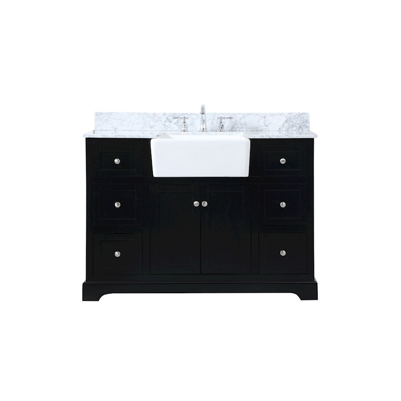 Elegant Franklin 48" Single Bathroom Vanity, Black/Backsplash - VF60248BK-BS