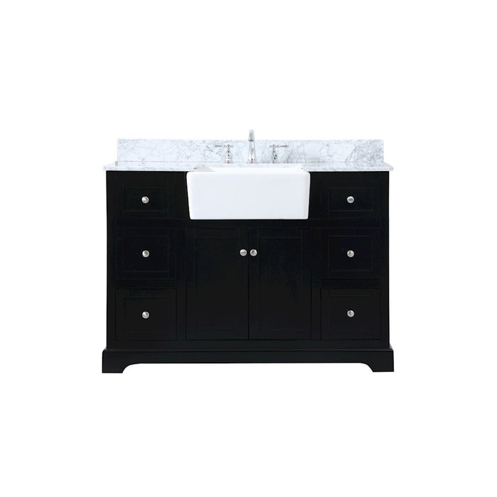 Elegant Franklin 48" Single Bathroom Vanity, Black/Backsplash - VF60248BK-BS