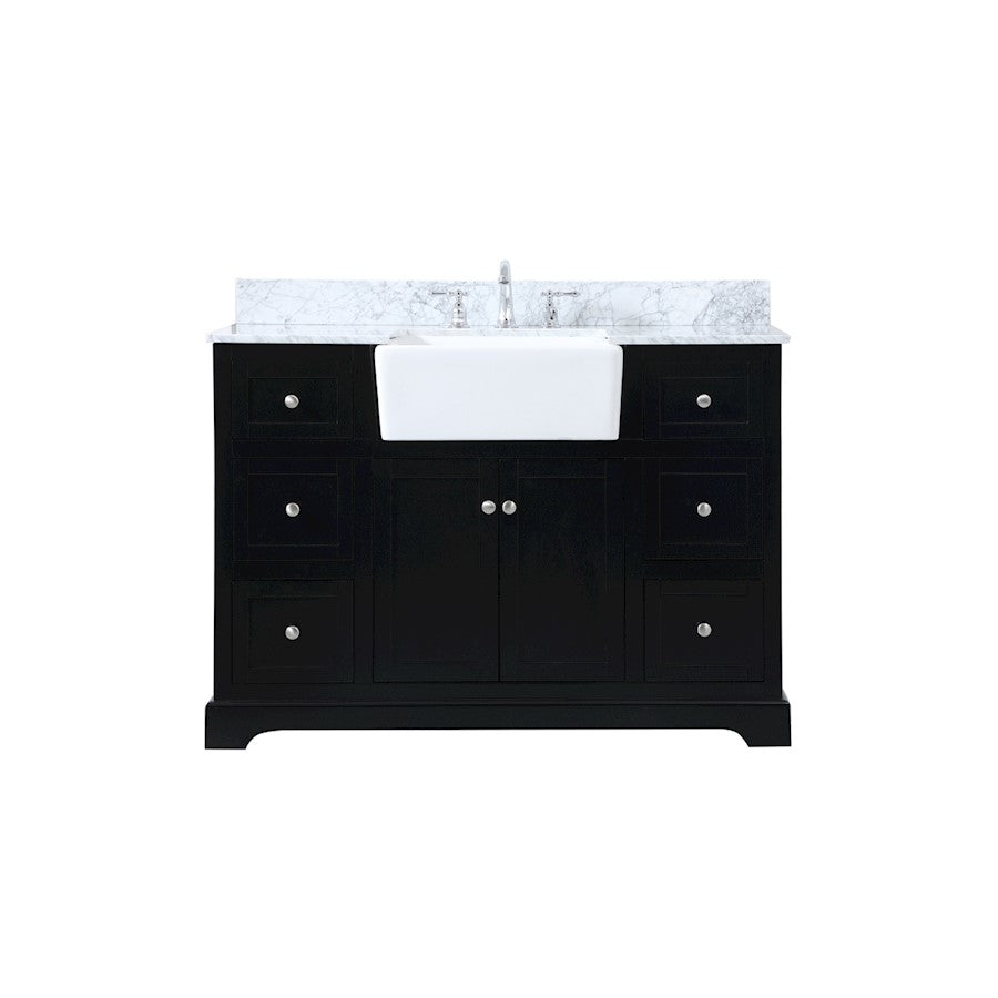 Elegant Franklin 48" Single Bathroom Vanity, Black/Backsplash - VF60248BK-BS