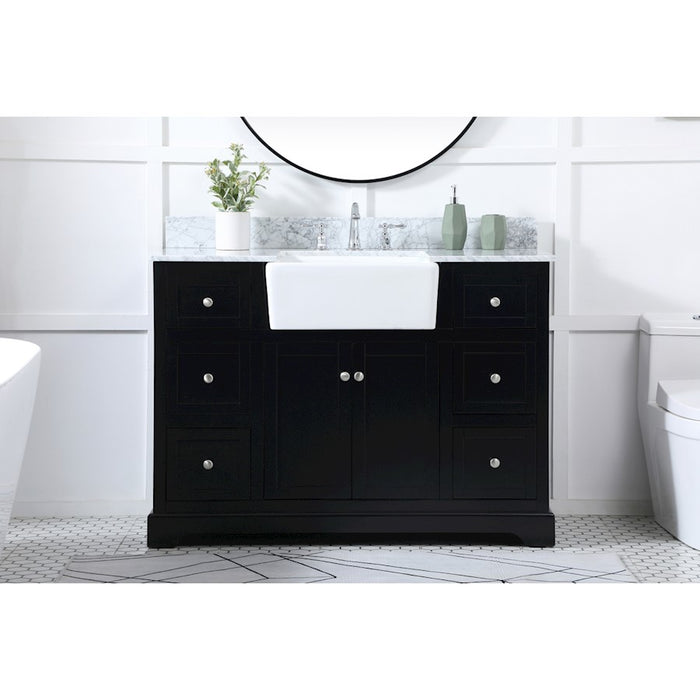 Elegant Franklin 48" Single Bathroom Vanity, Black/Backsplash