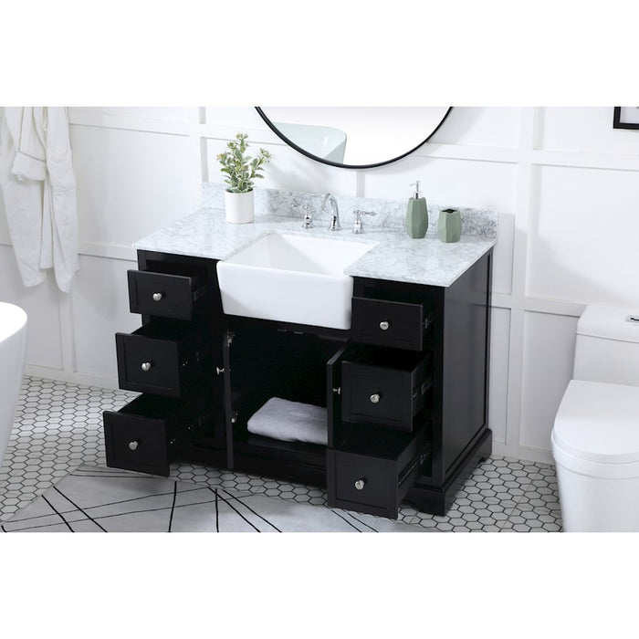 Elegant Franklin 48" Single Bathroom Vanity, Black/Backsplash
