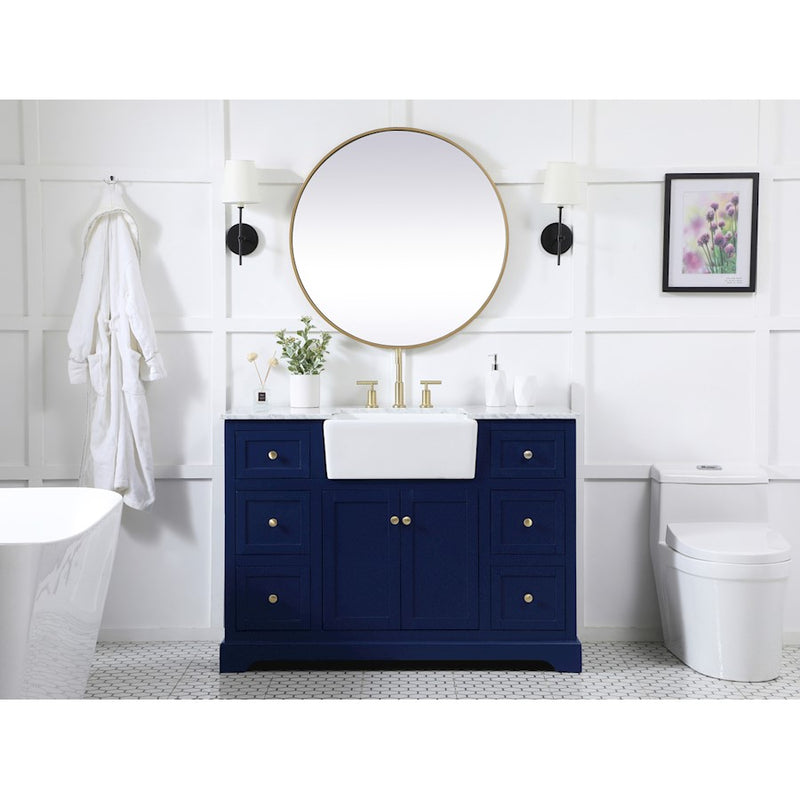 Elegant Franklin 48" Single Bathroom Vanity, Black/Backsplash