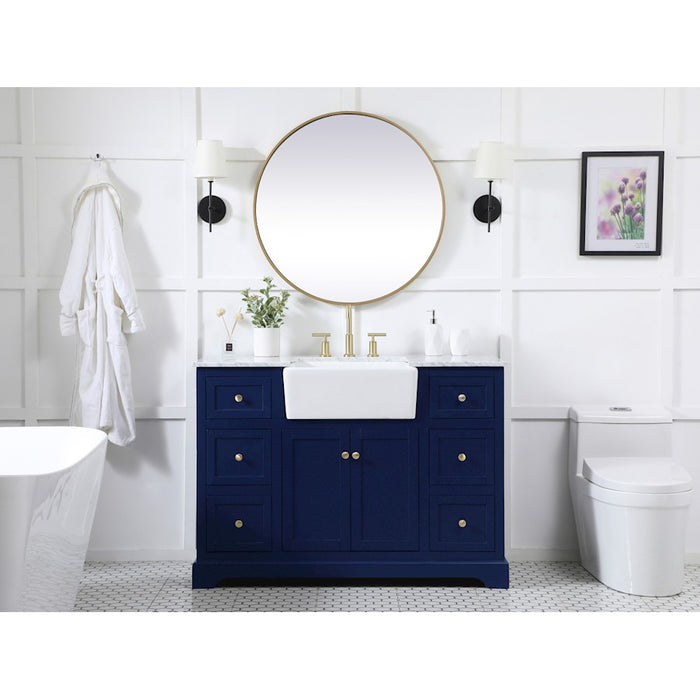 Elegant Franklin 48" Single Bathroom Vanity, Black/Backsplash