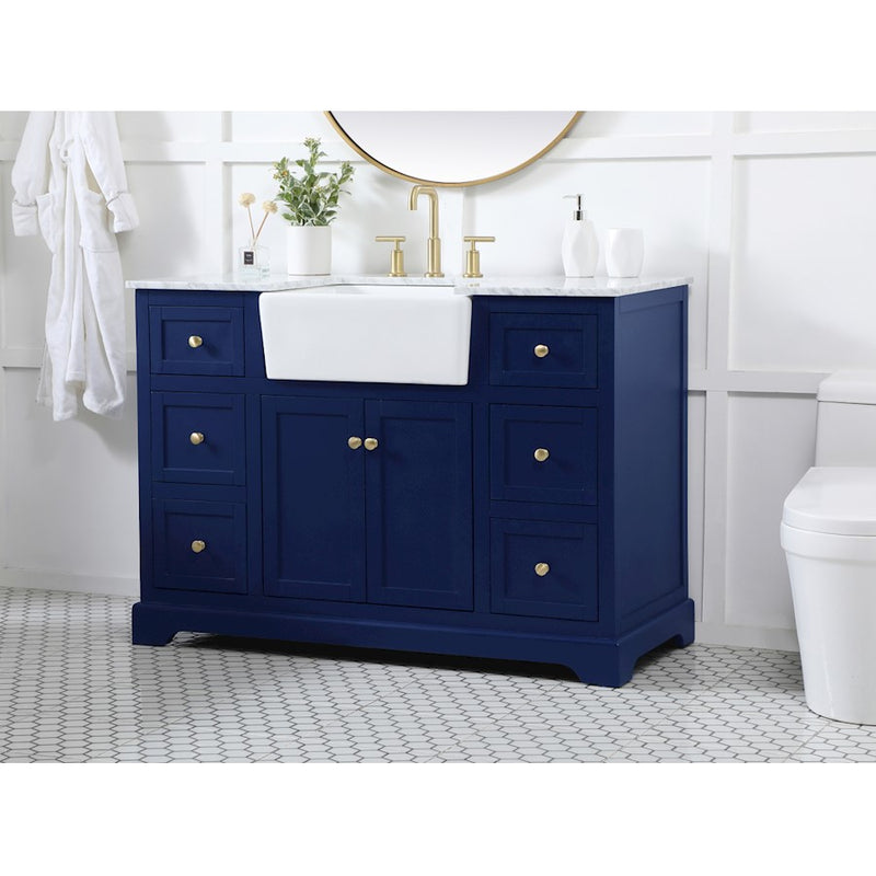 Elegant Kitchen/Bath Franklin 48" Single Bathroom Vanity, Blue