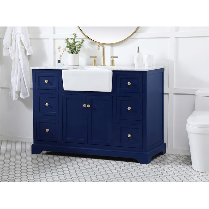 Elegant Kitchen/Bath Franklin 48" Single Bathroom Vanity, Blue