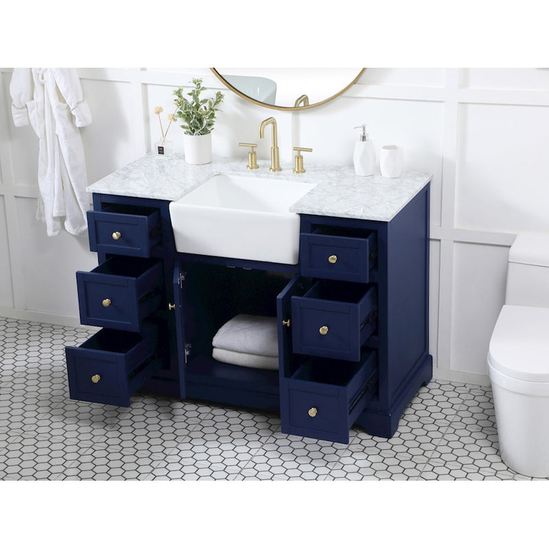 Elegant Kitchen/Bath Franklin 48" Single Bathroom Vanity, Blue