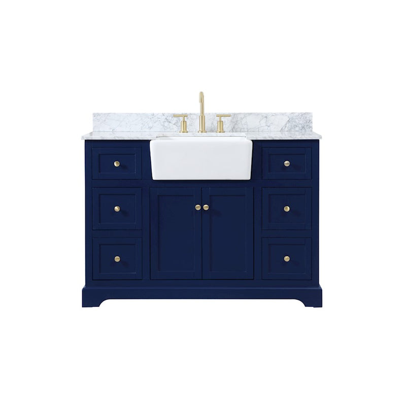 Elegant Kitchen/Bath Franklin 48" Single Bathroom Vanity, Blue/BS - VF60248BL-BS