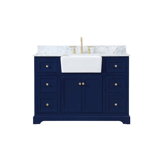 Elegant Kitchen/Bath Franklin 48" Single Bathroom Vanity, Blue/BS - VF60248BL-BS