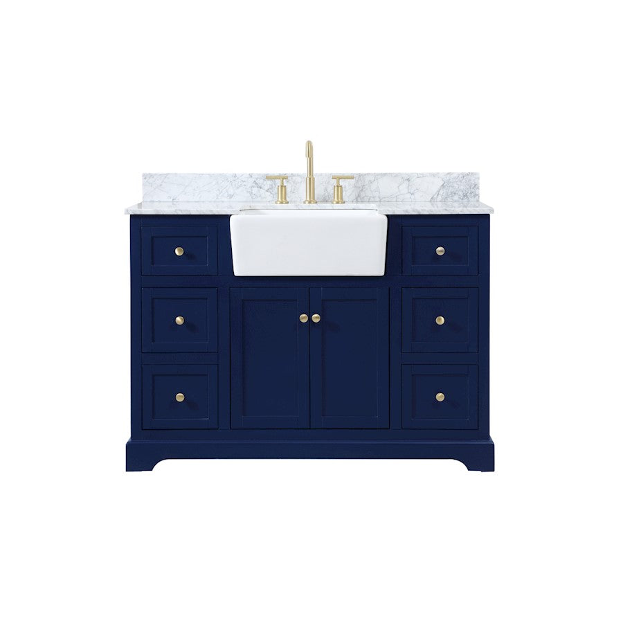 Elegant Kitchen/Bath Franklin 48" Single Bathroom Vanity, Blue/BS - VF60248BL-BS