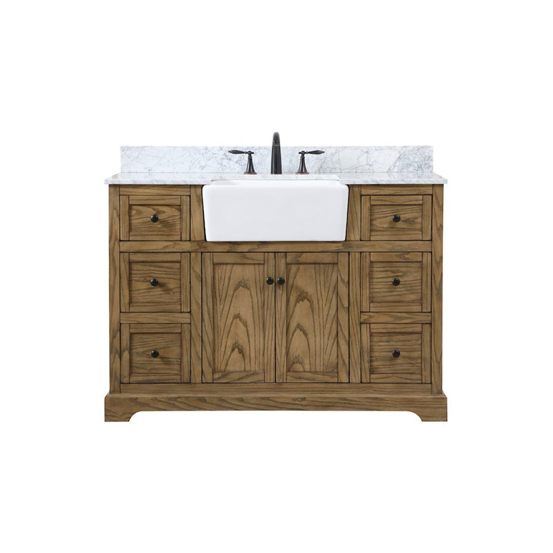 Elegant Franklin 48" Single Bathroom Vanity, Driftwood/BS - VF60248DW-BS