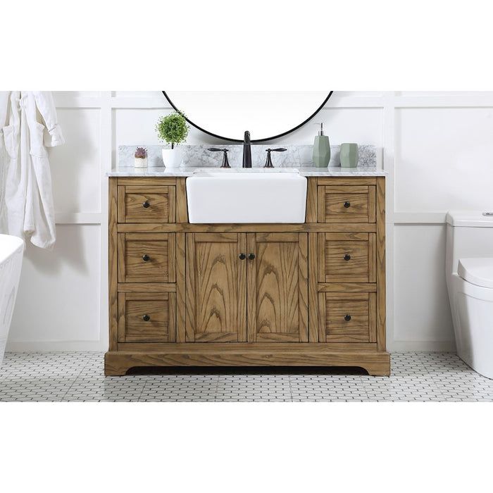 Elegant Franklin 48" Single Bathroom Vanity, Driftwood/BS