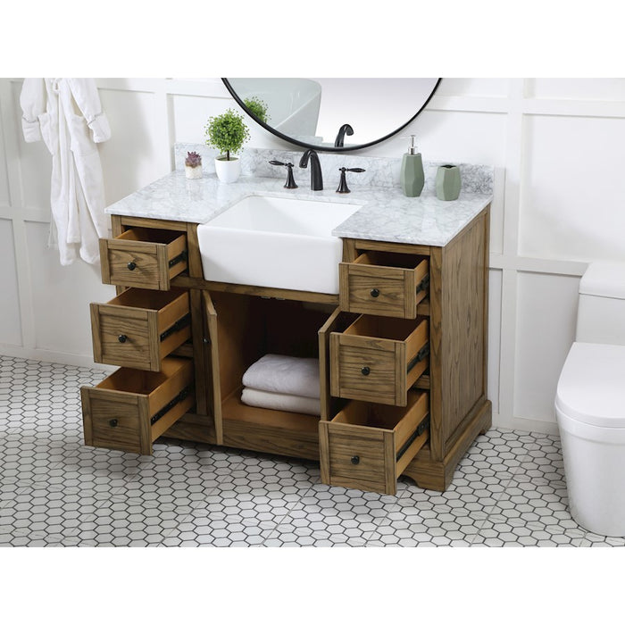 Elegant Franklin 48" Single Bathroom Vanity, Driftwood/BS