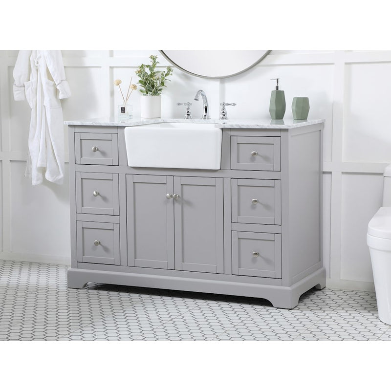 Elegant Kitchen/Bath Franklin 48" Single Bathroom Vanity, Grey