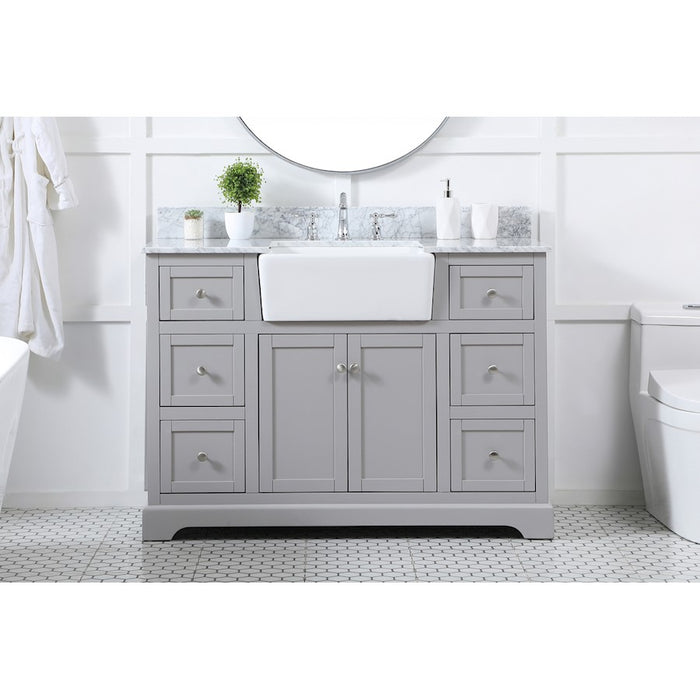 Elegant Kitchen/Bath Franklin 48" Single Bathroom Vanity, Grey/BS