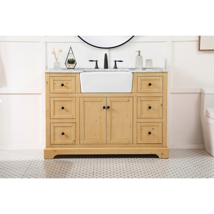 Elegant Franklin 48" Single Bathroom Vanity, Natural Wood
