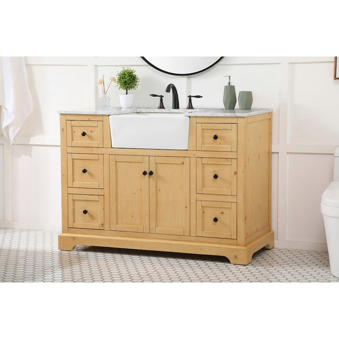 Elegant Franklin 48" Single Bathroom Vanity, Natural Wood