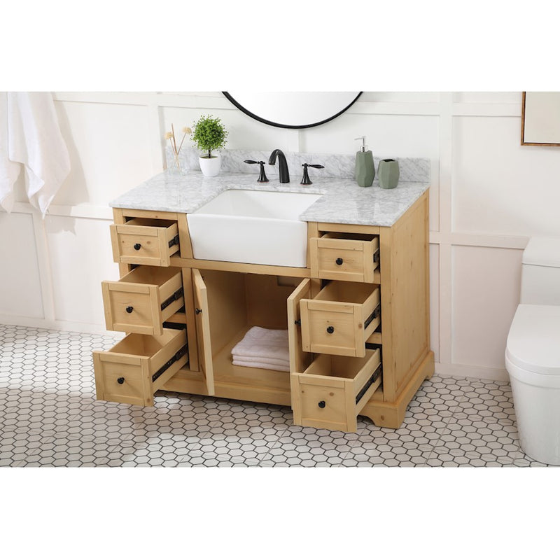 Elegant Franklin 48" Single Bathroom Vanity, Natural Wood/BS