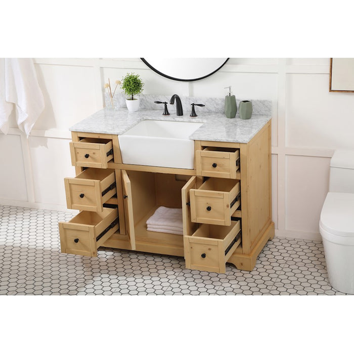 Elegant Franklin 48" Single Bathroom Vanity, Natural Wood/BS