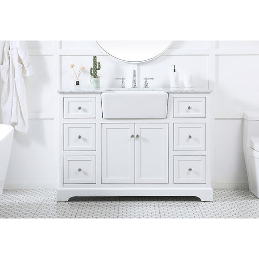 Elegant Kitchen/Bath Franklin 48" Single Bathroom Vanity, White