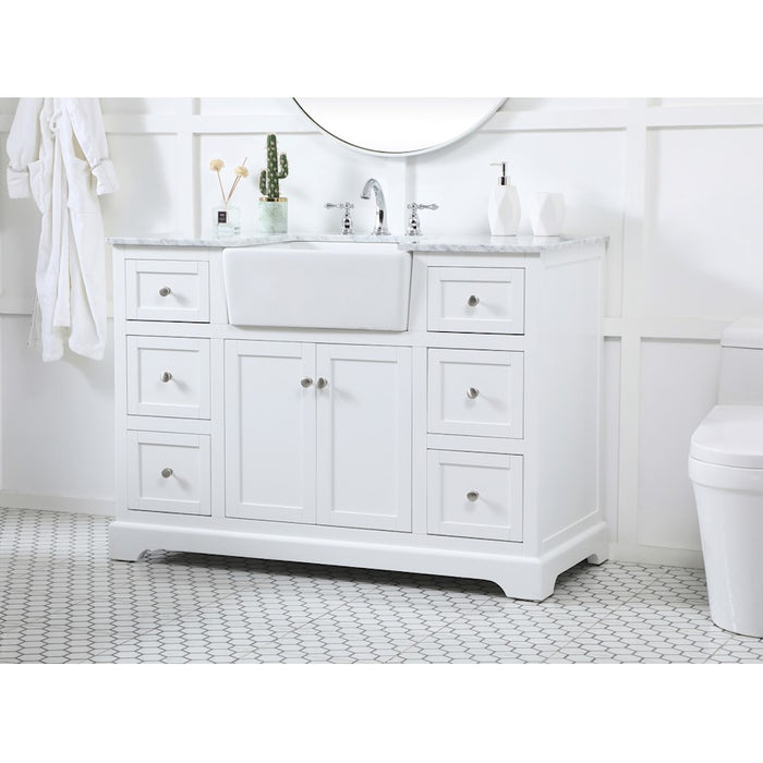 Elegant Kitchen/Bath Franklin 48" Single Bathroom Vanity, White