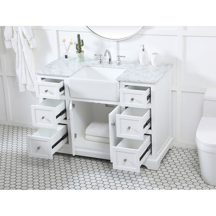 Elegant Kitchen/Bath Franklin 48" Single Bathroom Vanity, White