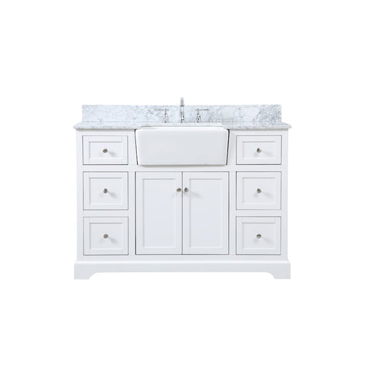 Elegant Franklin 48" Single Bathroom Vanity, White/BS - VF60248WH-BS
