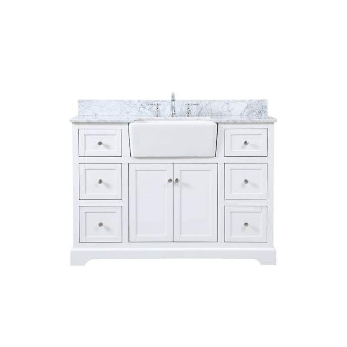 Elegant Franklin 48" Single Bathroom Vanity, White/BS - VF60248WH-BS