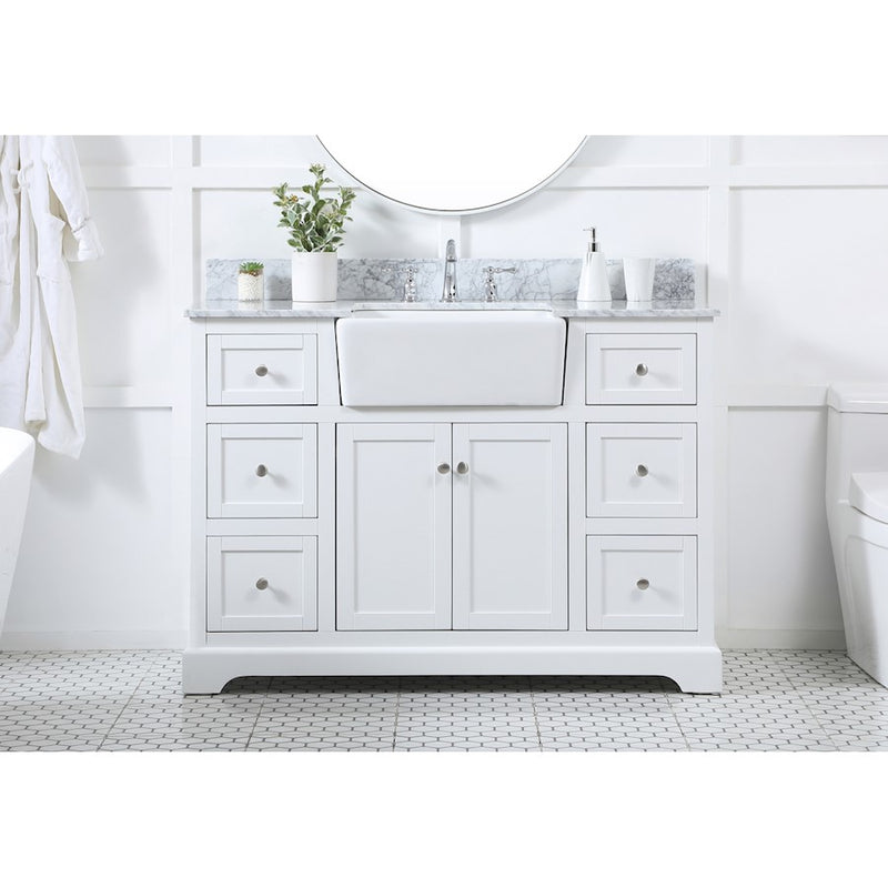 Elegant Franklin 48" Single Bathroom Vanity, White/BS