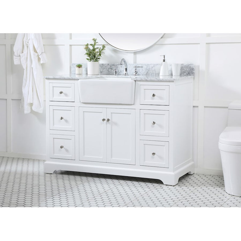 Elegant Franklin 48" Single Bathroom Vanity, White/BS