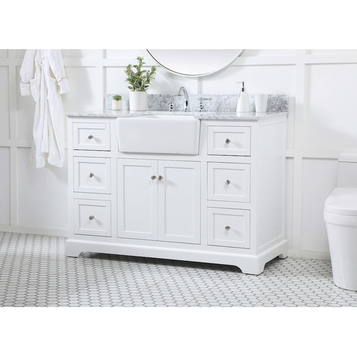 Elegant Franklin 48" Single Bathroom Vanity, White/BS