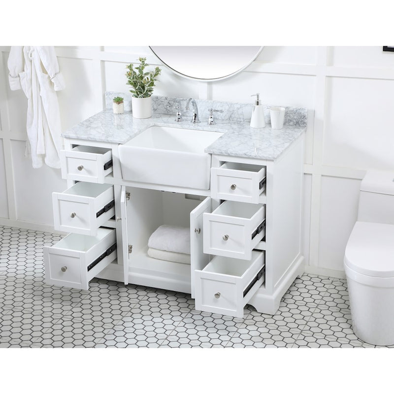 Elegant Franklin 48" Single Bathroom Vanity, White/BS