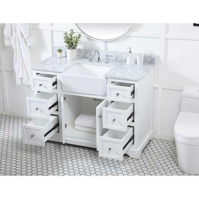 Elegant Franklin 48" Single Bathroom Vanity, White/BS