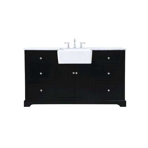Elegant Kitchen/Bath Franklin 60" Single Bathroom Vanity, Black - VF60260BK